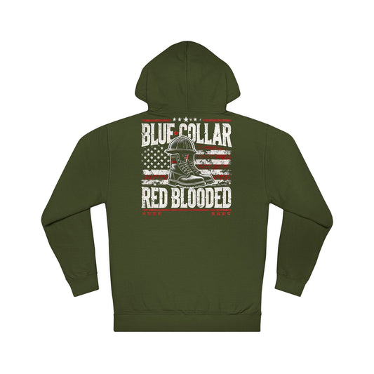 Red Blooded Blue Collar Hoodie