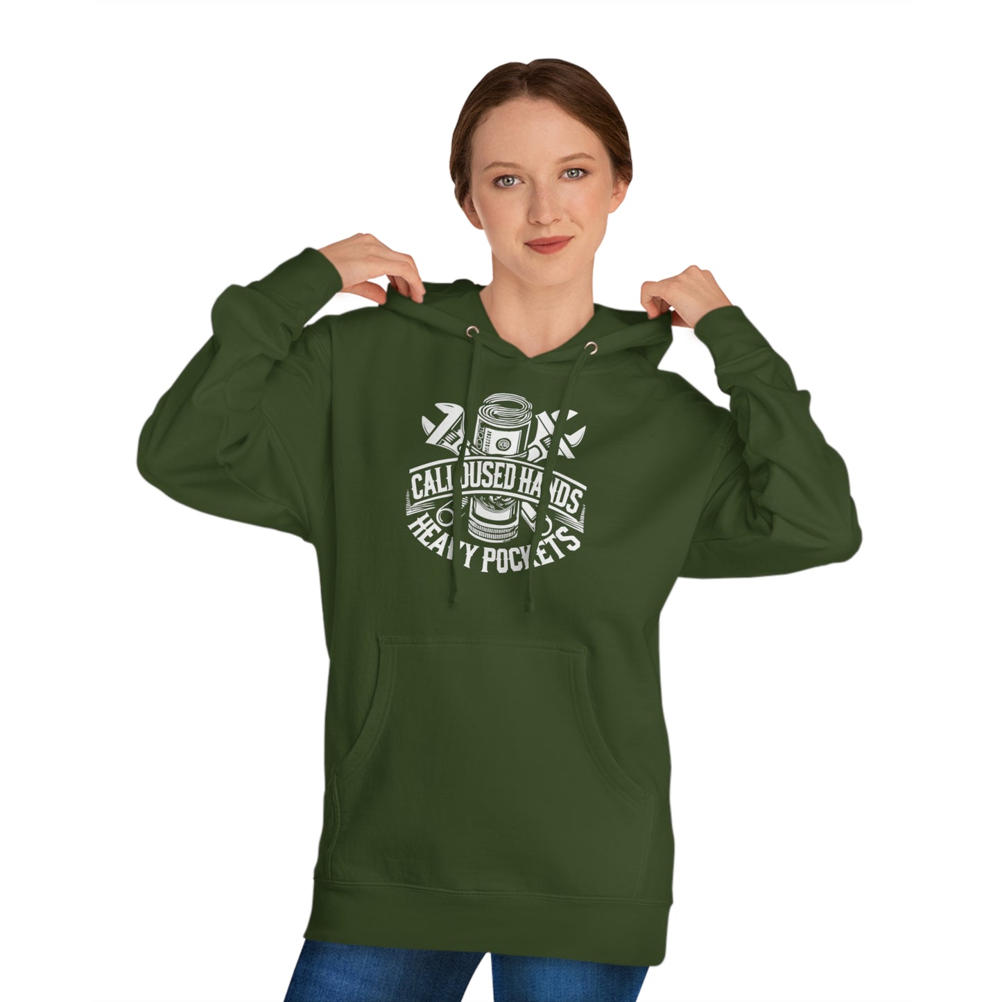 Front graphic Calloused Hands Heavy Pockets Hoodie