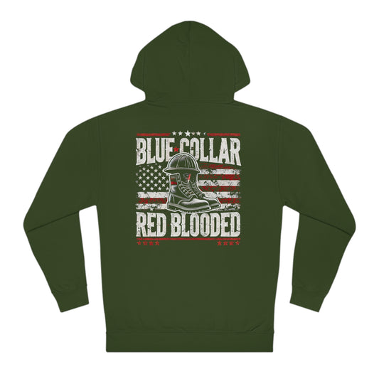 Red Blooded Blue Collar Hoodie